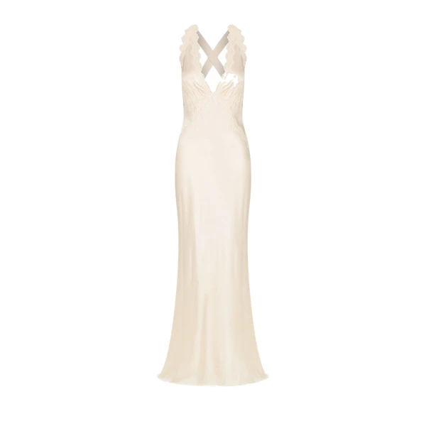 La Lune Lace Cross Back Maxi Dress