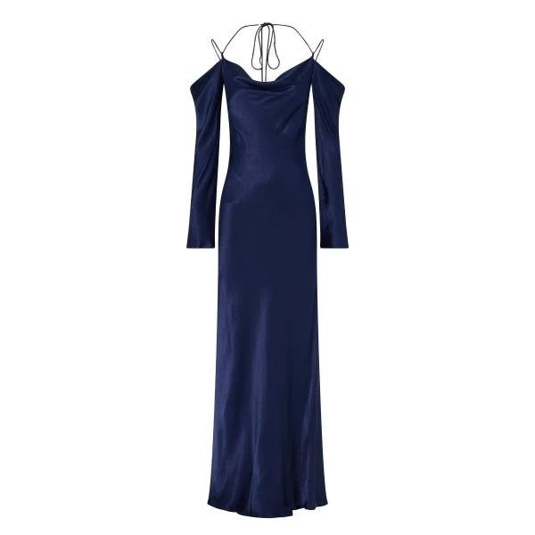 La Lune Off Shoulder Tie Maxi Dress