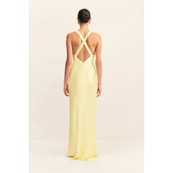 Shona Joy La Lune Plunged Cross Back Maxi Dress
