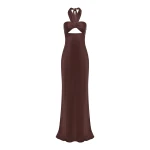 Shona Joy La Lune Ruched Halter Maxi Dress