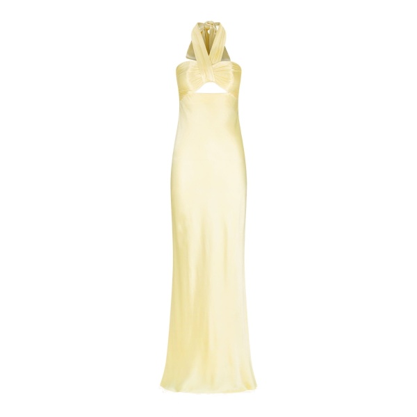 Shona Joy La Lune Ruched Halter Maxi Dress