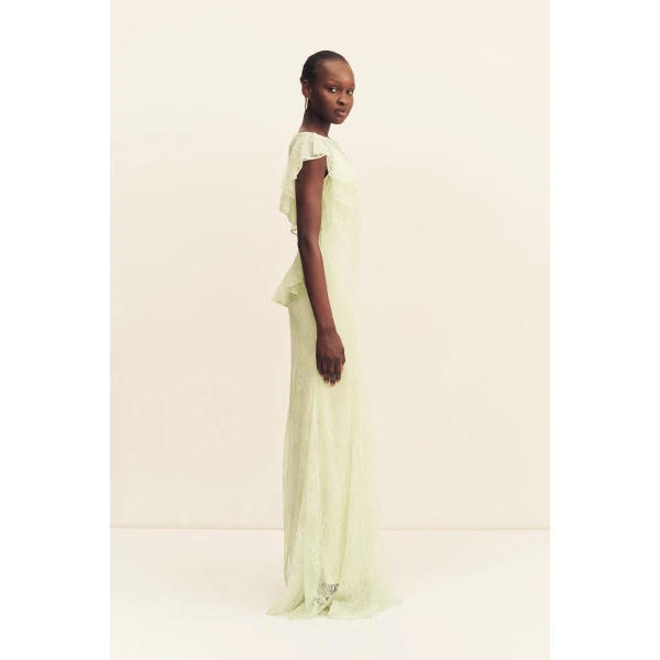 Shona Joy Labyrinth Sheer Lace Panelled Maxi Dress