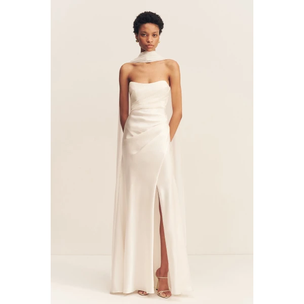 Shona Joy Lucent Scarf in Ivory, view 2