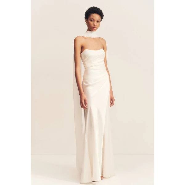 Shona Joy Lucent Scarf in Ivory, view 4