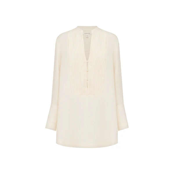 Marlowe Linen Blend Pin Tuck Mini Dress