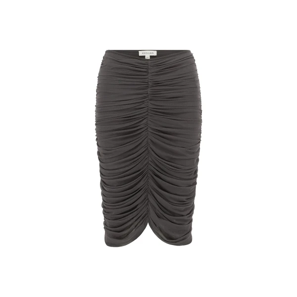 Mira Mesh Gathered Midi Skirt