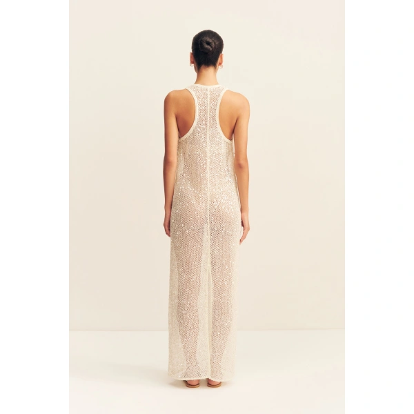 Shona Joy Mirelle Sheer Sequin Racer Back Maxi Dress, view 6