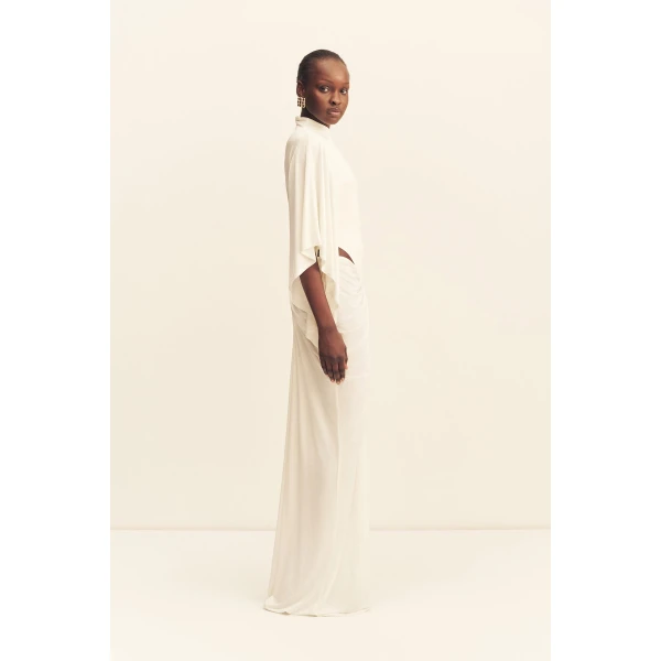 Shona Joy Miro Slinky Jersey Cape Draped Maxi Dress