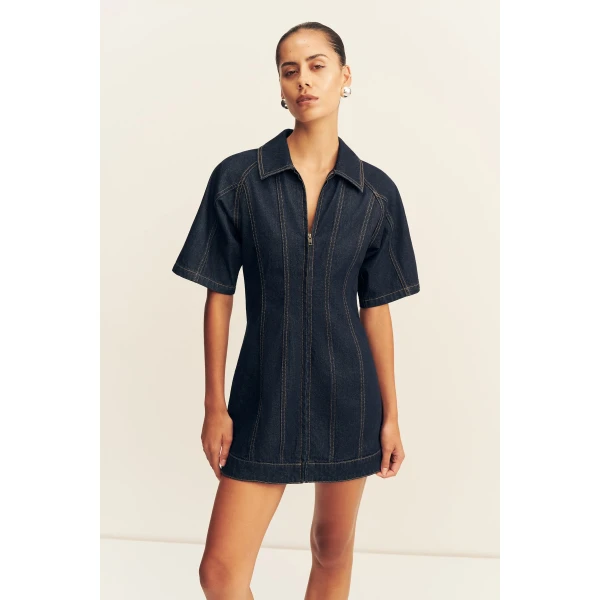 Shona Joy Rita Short Sleeve Structured Mini Dress