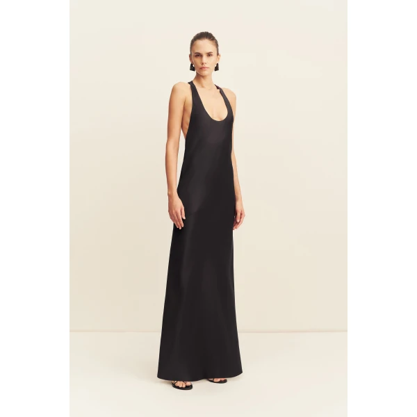 Shona Joy Savanna Racer Back Maxi Dress in Black, view 3