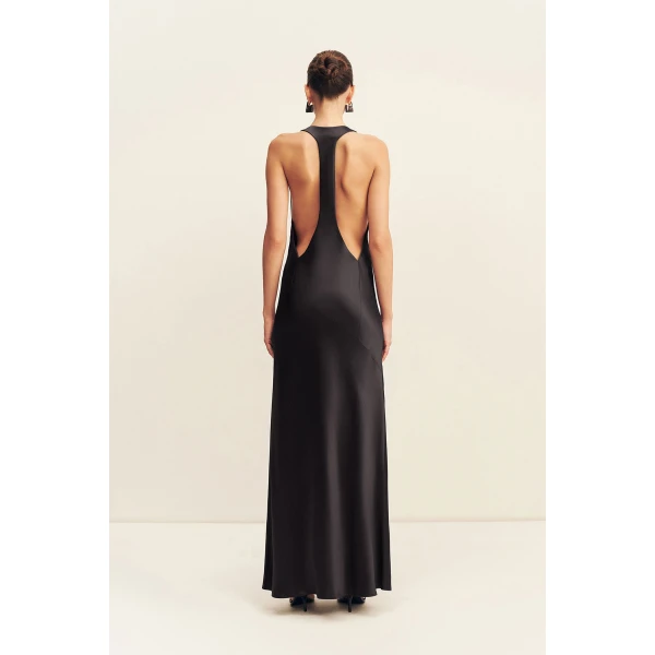 Shona Joy Savanna Racer Back Maxi Dress in Black, view 5