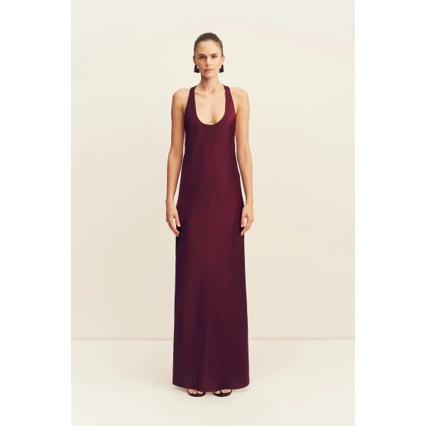 Shona Joy Savanna Racer Back Maxi Dress in Burgundy, view 2
