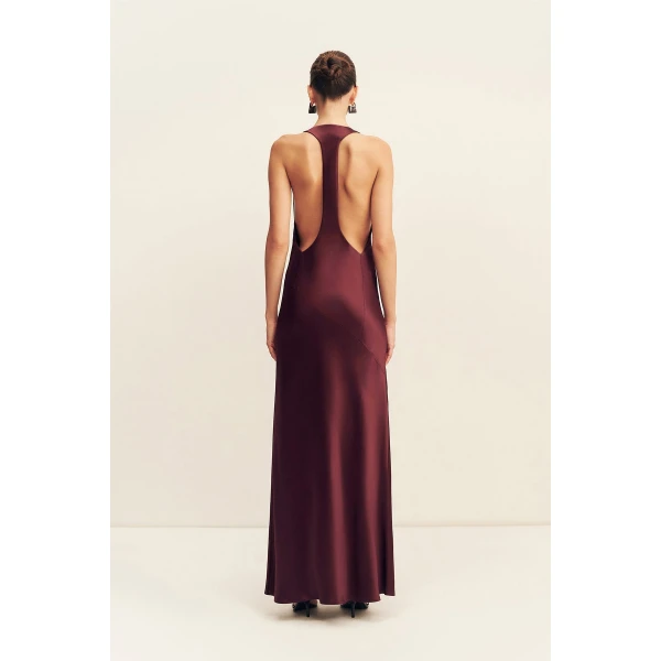 Shona Joy Savanna Racer Back Maxi Dress in Burgundy, view 5
