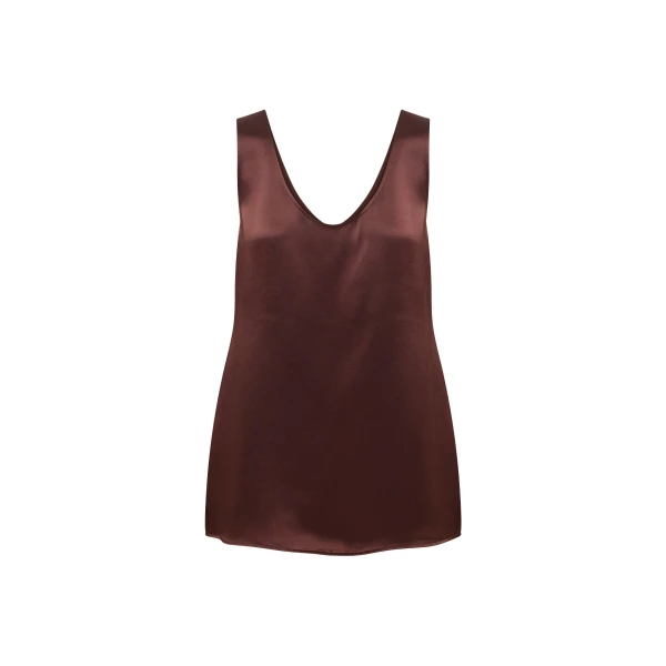 Savanna Scoop Neck Top in Coffee
