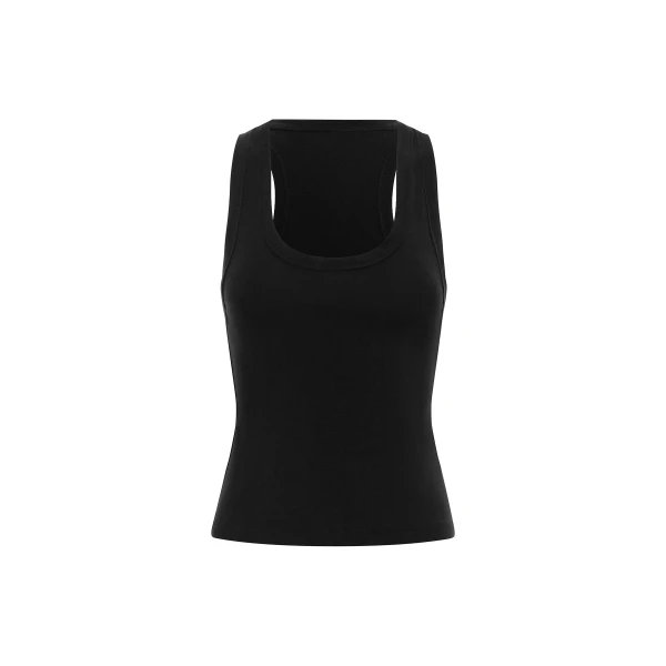Sol Jersey Racer Back Tank in Black