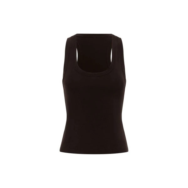 Sol Jersey Racer Back Tank in Chocolate