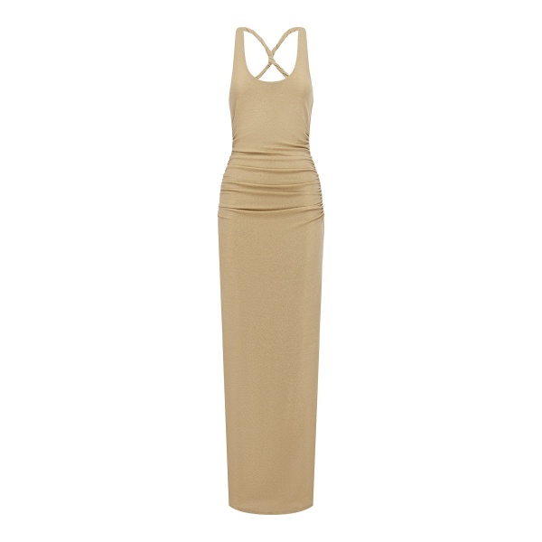 Shona Joy Stellar Lurex Scoop Neck Maxi Dress