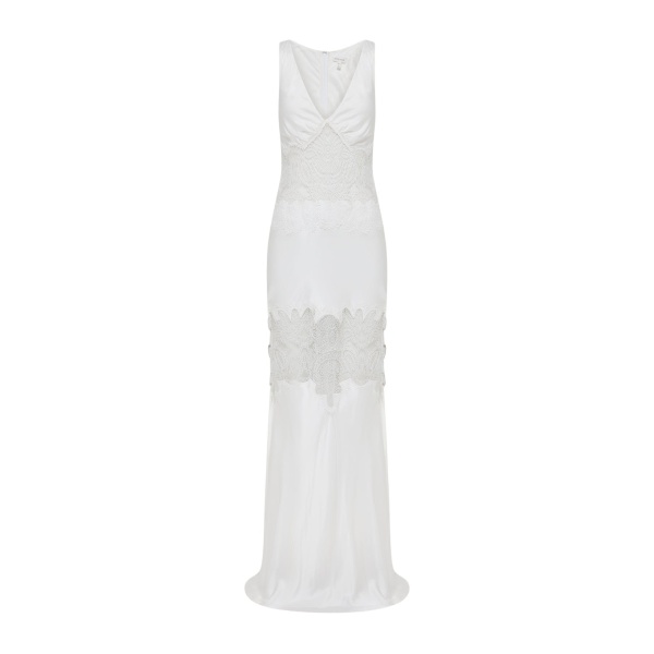 Stratus Plunged Lace Panelled Maxi Dress