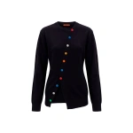 Simon Miller Ada Asymmetrical Cardigan in Black Multi | Cardigans | Coveti