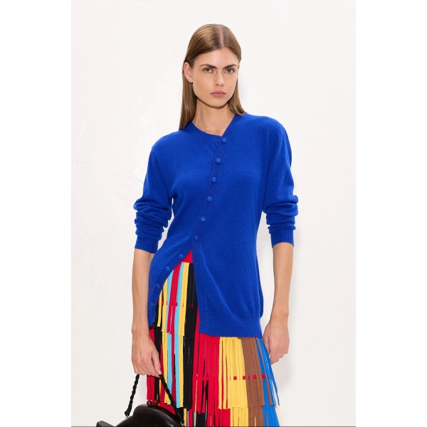 Simon Miller Ada Asymmetrical Cardigan in Cobalt | Cardigans | Coveti