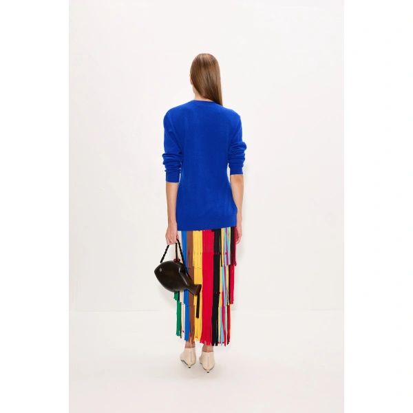 Simon Miller Ada Asymmetrical Cardigan in Cobalt | Cardigans | Coveti