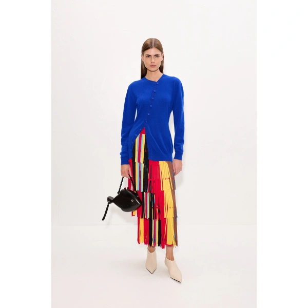 Simon Miller Ada Asymmetrical Cardigan in Cobalt | Cardigans | Coveti