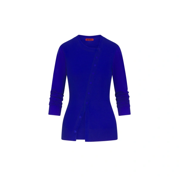 Simon Miller Ada Asymmetrical Cardigan in Cobalt | Cardigans | Coveti