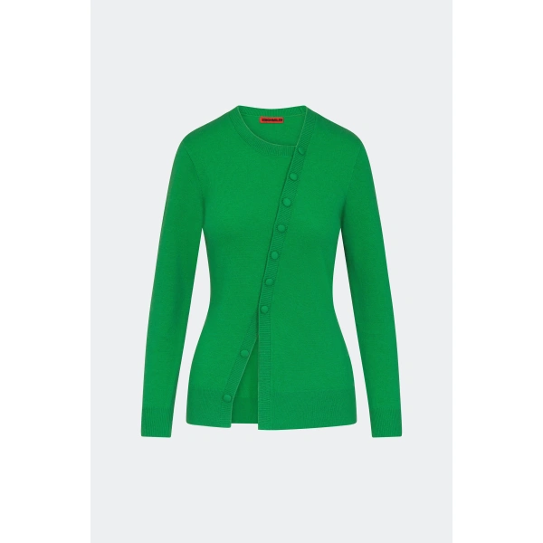 Simon Miller Ada Asymmetrical Cardigan in Grass Green | Cardigans | Coveti