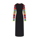 Simon Miller Adri Knit Maxi Dress in Black and Multi Stripe | Maxi Dresses | Coveti
