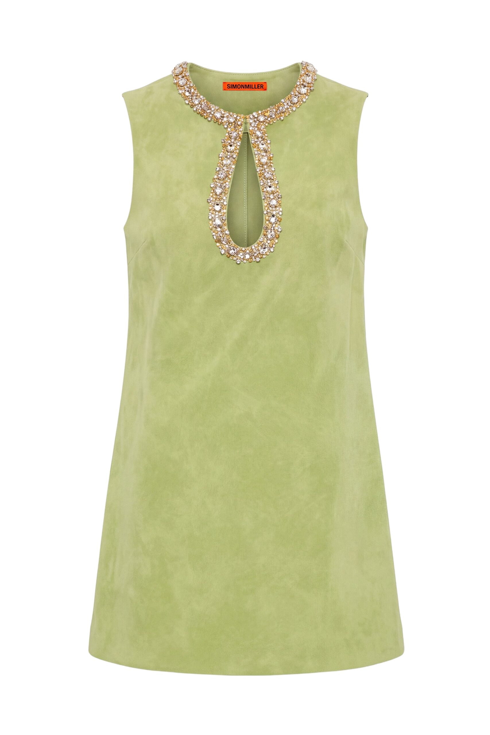 Simon Miller Amara Vegan Suede Mini Dress in Chartreuse Simon Miller Amara Vegan Suede Mini Dress in Chartreuse | Mini Dresses | Coveti