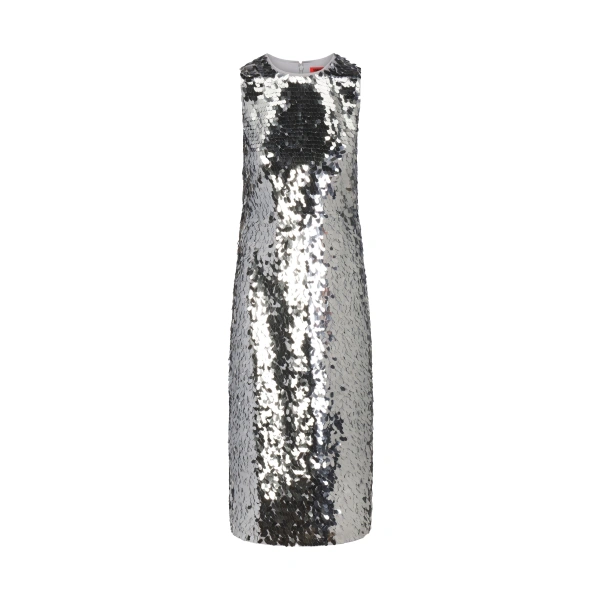 Baz Sequin Dress in Satellite Silver