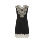 Simon Miller Bea Satin Lace Mini Dress in Black and Bone | Mini Dresses | Coveti