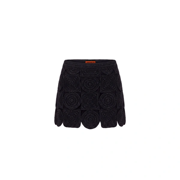 Simon Miller Beep Beep Mini Skirt in Black Multi-Shape | Mini Skirts | Coveti