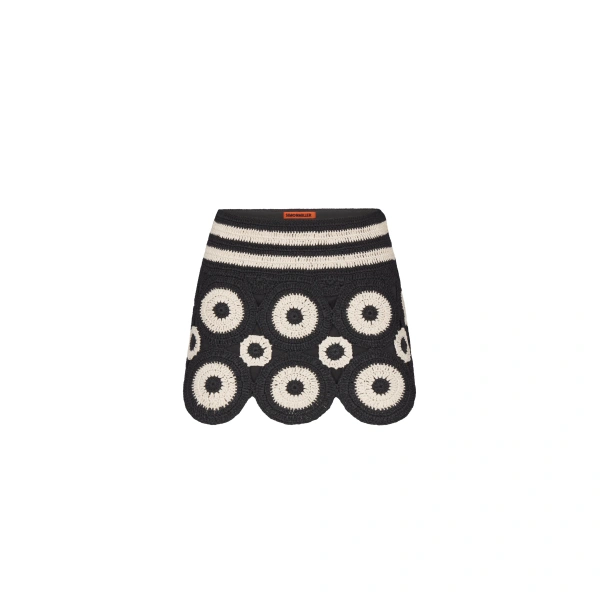Beep Beep Mini Skirt in Cream and Black