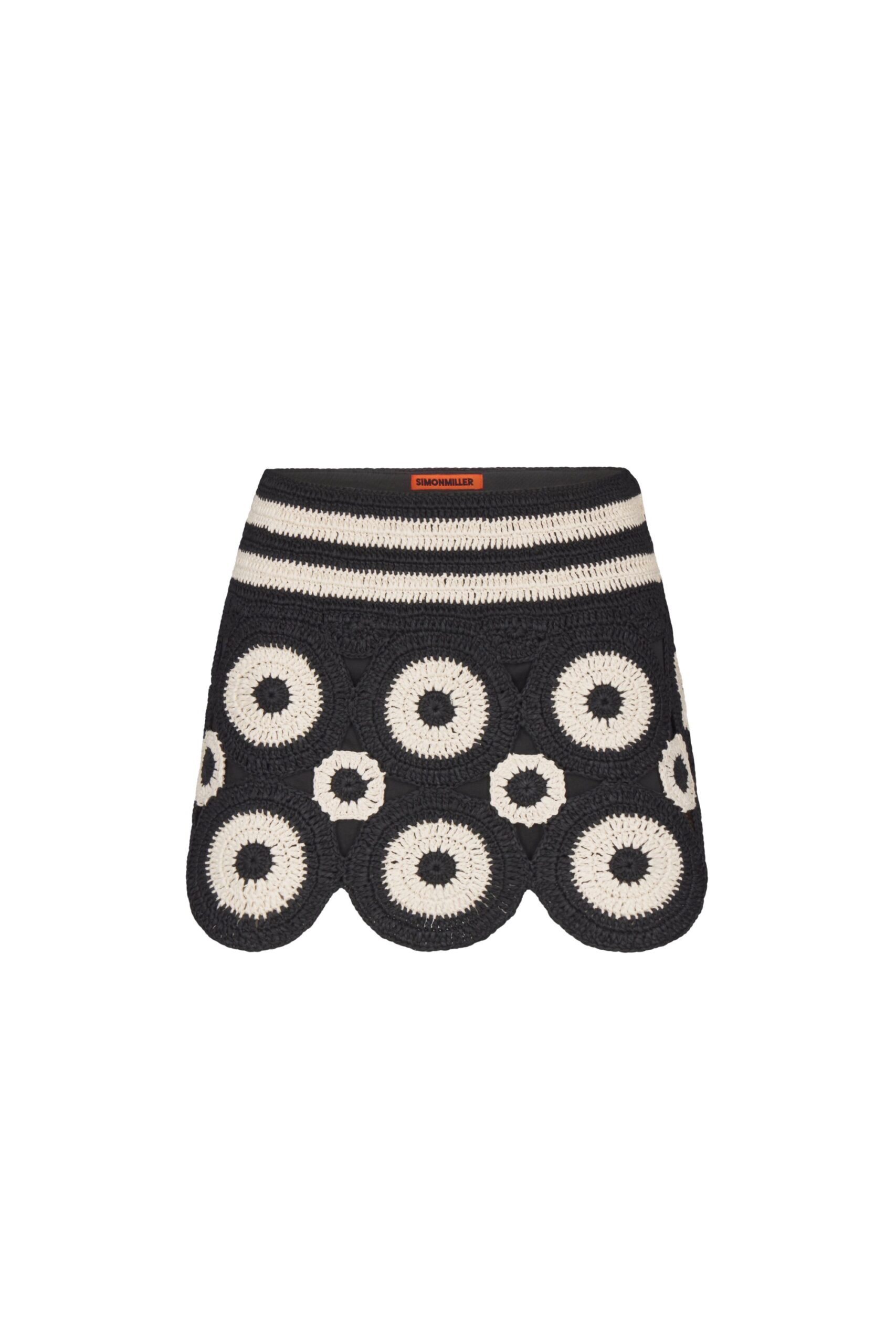 Simon Miller Beep Beep Mini Skirt in Cream and Black Simon Miller Beep Beep Mini Skirt in Cream and Black | Mini Skirts | Coveti