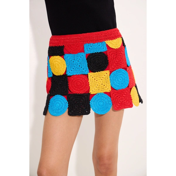 Simon Miller Beep Beep Mini Skirt in Primary Multi-Shape | Mini Skirts | Coveti