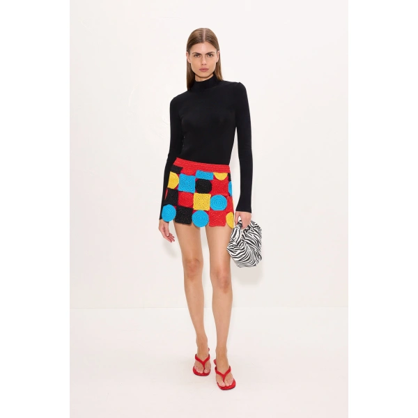 Simon Miller Beep Beep Mini Skirt in Primary Multi-Shape | Mini Skirts | Coveti