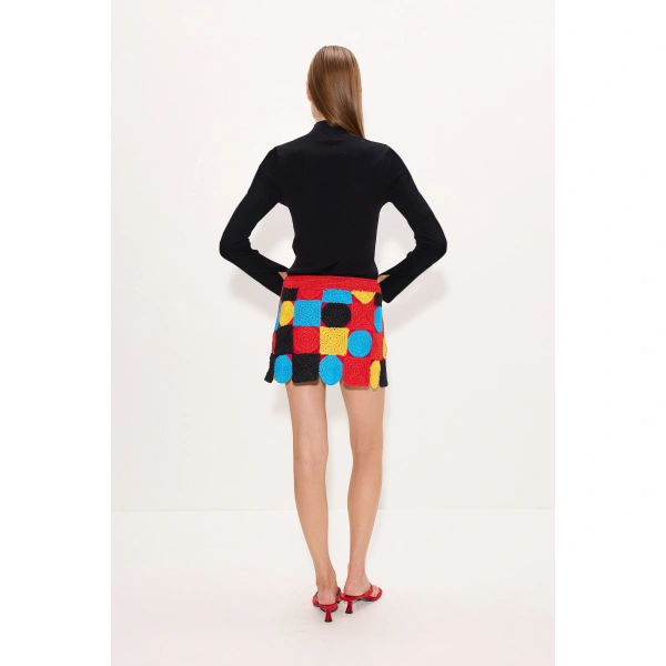 Simon Miller Beep Beep Mini Skirt in Primary Multi-Shape | Mini Skirts | Coveti
