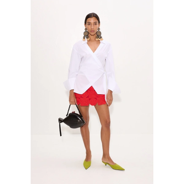 Simon Miller Beep Beep Mini Skirt in Red Multi-Shape | Mini Skirts | Coveti