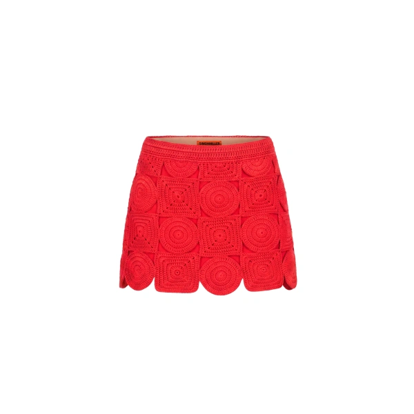 Simon Miller Beep Beep Mini Skirt in Red Multi-Shape | Mini Skirts | Coveti
