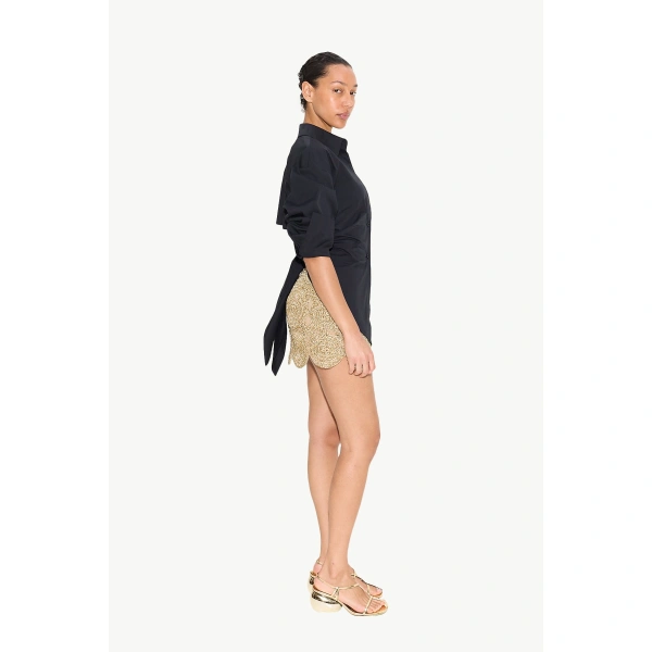 Simon Miller Beep Beep Mini Skirt in Star Gold | Mini Skirts | Coveti