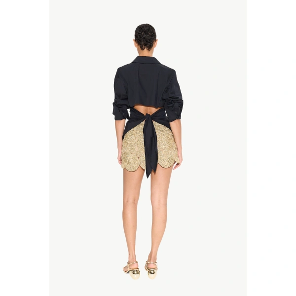 Simon Miller Beep Beep Mini Skirt in Star Gold | Mini Skirts | Coveti