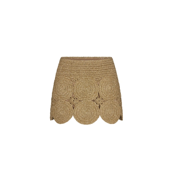 Simon Miller Beep Beep Mini Skirt in Star Gold | Mini Skirts | Coveti