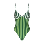 Simon Miller Behati One Piece in Green Stripe Combo | Swimsuits | Coveti