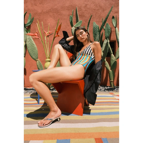 Simon Miller Behati One Piece in Vibrant Multi Stripe | Swimsuits | Coveti