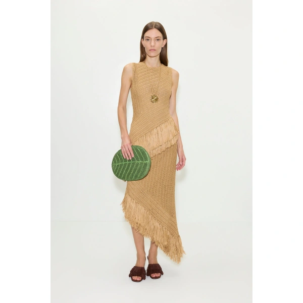 Simon Miller Beja Crochet Dress in Natural | Midi Dresses | Coveti