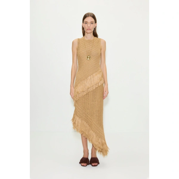 Simon Miller Beja Crochet Dress in Natural | Midi Dresses | Coveti