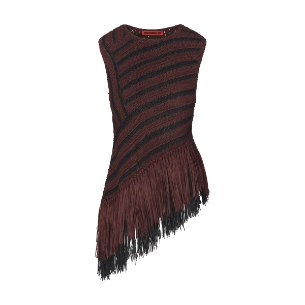 Beja Crochet Top in Choco Brown and Black Combo