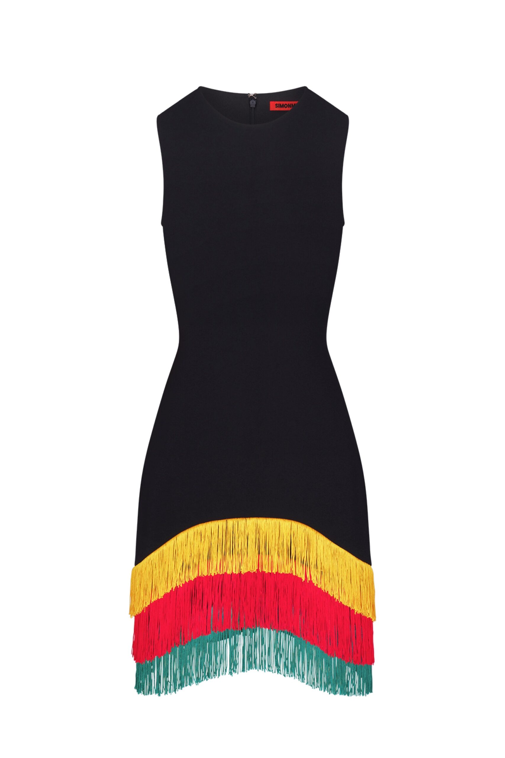 Simon Miller Bowie Fringe Mini Dress in Black Multi Simon Miller Bowie Fringe Mini Dress in Black Multi | Mini Dresses | Coveti
