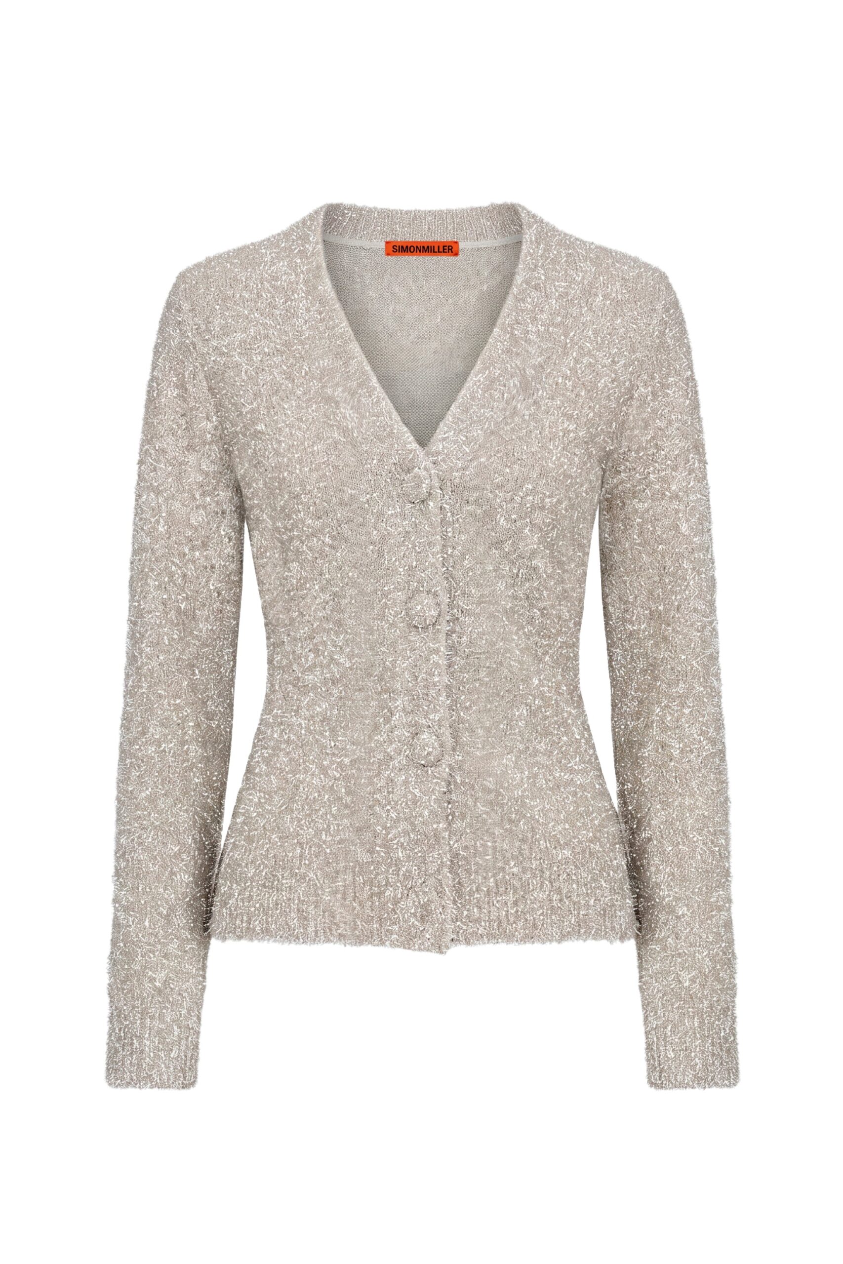 Simon Miller Briar Tinsel Knit Cardigan in Satellite Silver Simon Miller Briar Tinsel Knit Cardigan in Satellite Silver | Cardigans | Coveti